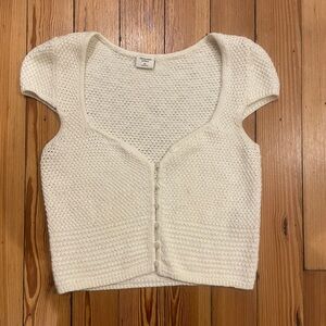 Abercrombie Knit Button-Up Crop Top